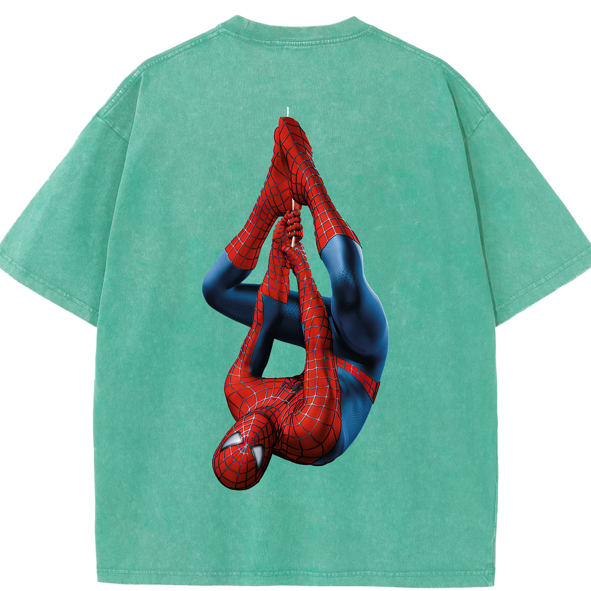 （画像用） Spider Man スパイダーマン 綿100% ヴィンテージ風 半袖Tシャツ（背面プリント）